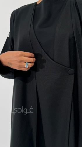 عباية سوداء كلوش بتصميم مميز -11141