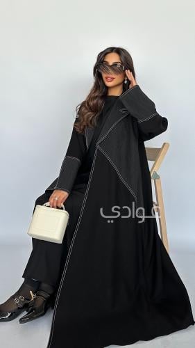 عباية سوداء صيفيه خفيفة بتصميم مميز- 11211