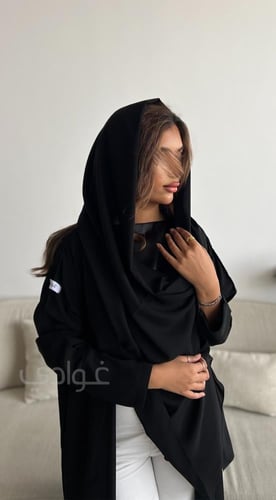 ‎عباية سوداء يومية بقماش ألف ليلة وليلة - 11121