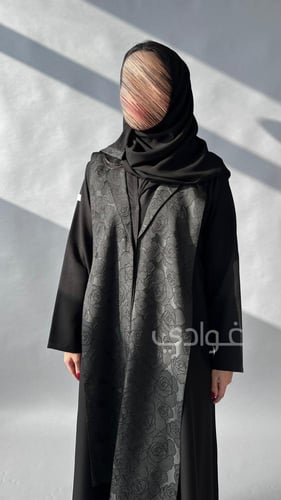 عباية عيد سوداء بتصميم أنيق- 11207
