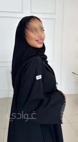 عباية سوداء كلوش رسمية بقماش ليمار - 11129