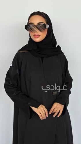 عباية عيد سوداء بأكمام من الجاكار- 11212