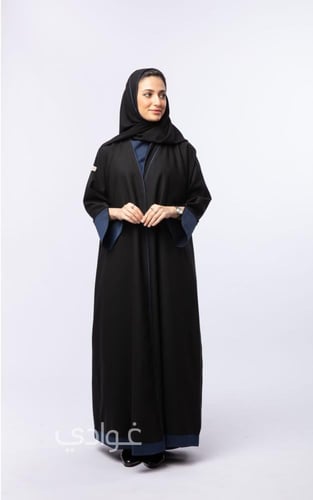 عباية ربع كلوش بتداخل اللون الازرق - 11065