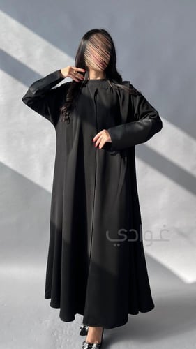 عباية عيد صيفيه سوداء يومية بقماش لمياء واكمام من...