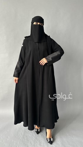 عباية عيد صيفيه سوداء يومية بقماش لمياء واكمام من...
