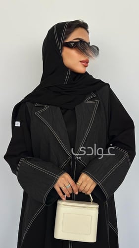 عباية سوداء صيفيه خفيفة بتصميم مميز- 11211