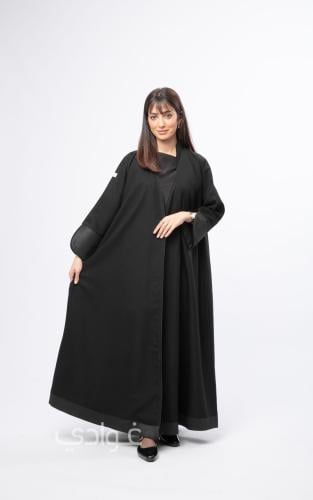 عباية ربع كلوش باللون الاسود - 11066