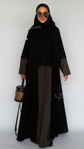 عباية سوداء ربع كلوش بتصميم مميز- 11263