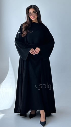 عباية سوداء كلوش حراير صيفي- 11235