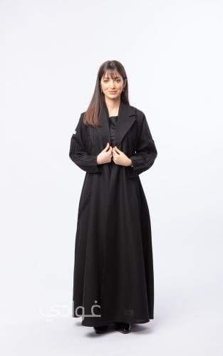 عباية ربع كلوش بقصة رسمية بتطريز اسود - 11061