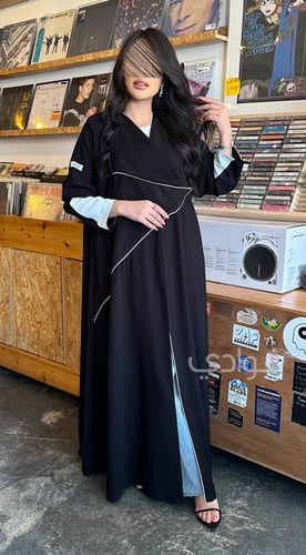 عباية سوداء بمرد علوي- 11184