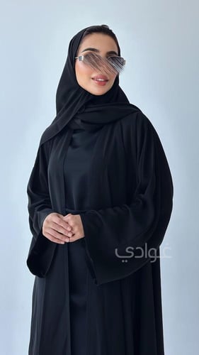 عباية سوداء كلوش حراير صيفي- 11235