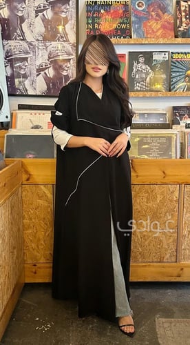 عباية سوداء بمرد علوي- 11184