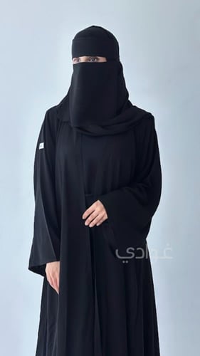 عباية سوداء كلوش حراير صيفي- 11235