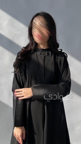 عباية عيد صيفيه سوداء يومية بقماش لمياء واكمام من...