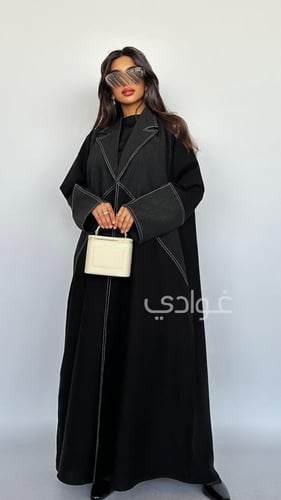 عباية سوداء صيفيه خفيفة بتصميم مميز- 11211