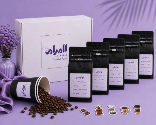 بوكس المحاصيل الخمس ( 5 محاصيل 150 جم +اكواب +ملصقات )