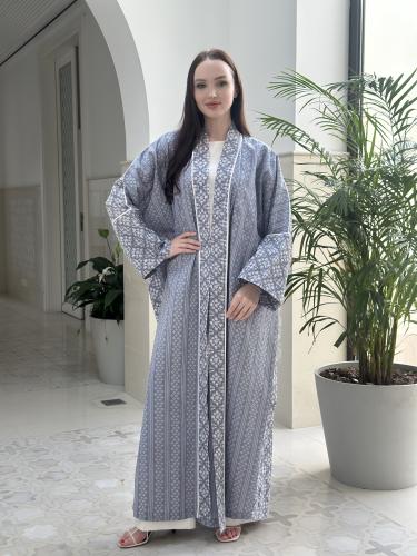 Summer printed cotton abaya