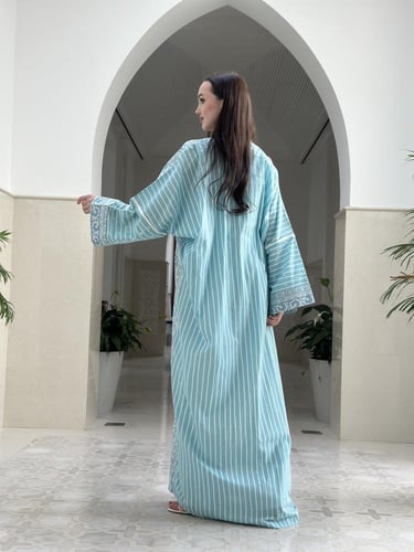 Summer printed cotton abaya