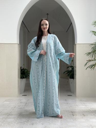 Summer printed cotton abaya