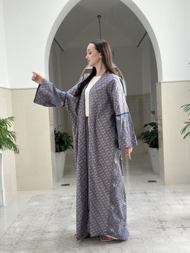Summer printed cotton abaya