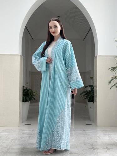 Summer printed cotton abaya