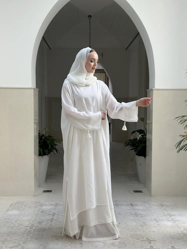 Embroidered cotton thobe for hajj and umrah
