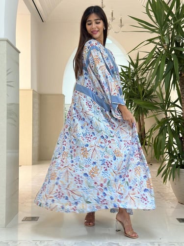 Summer abaya with plain dress