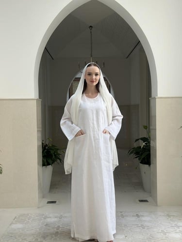 Embroidered cotton thobe for hajj and umrah