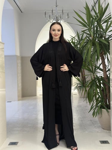 Embroidered crepe abaya