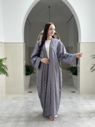 Summer printed cotton abaya