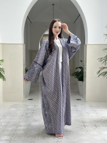 Summer printed cotton abaya