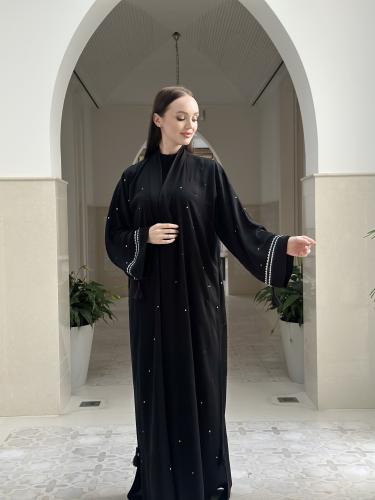 Embroider silk abaya