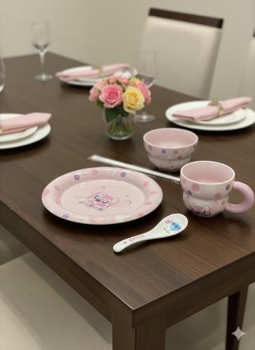 طقم طعام شخصية انجل