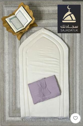 سجادة صلاة مبطن سفنج قطيفة ناعم ومريحة للقدمين مع...