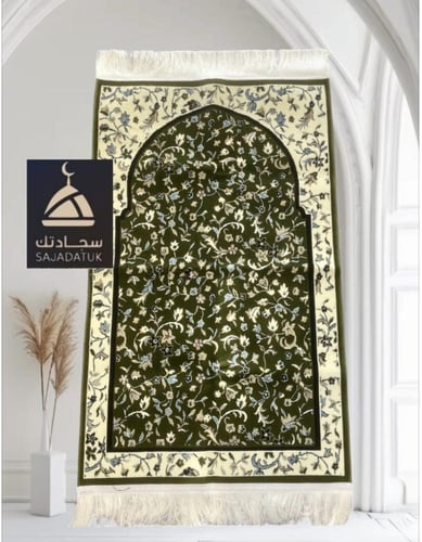 سجادة صلاة المدينة المنورة الاخضر سماكة عاليه ٤ مل...