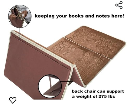 سجادة صلاة مع مسند تكايا ظهر اللوان حسب المتوفر