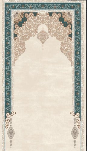 سجادة صلاة مانع للانزلاق بشراشيب هاند ميد يدوي طوي...