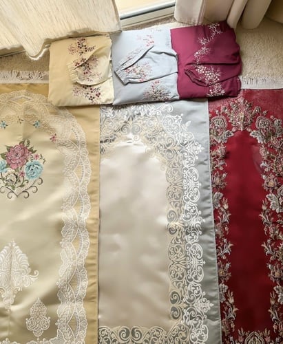 مجموعة التوفير طقم سجادة صلاة مع شرشف صلاة 12 طقم...