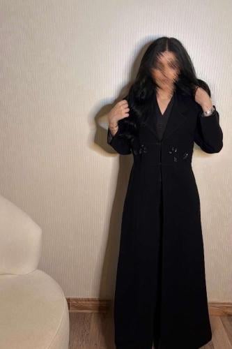 عباية انيقه بكرستال فيروزي و أسود
