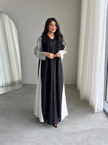 عباية سوداء قماش لينن