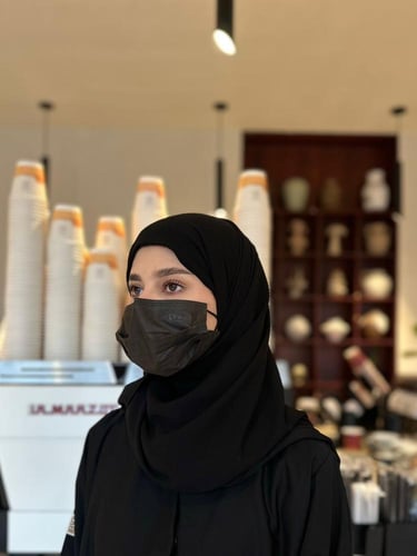 نقاب قطن مشبك+طرحة قطن ربع