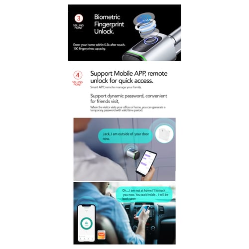 قلب القفل الذكي المقاوم للماء بدون ارقام SL16