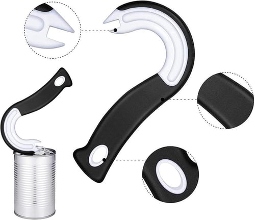 فتاحة علب بشكل J، مريحة وسهلة الاستخدام، مصنوعة من...