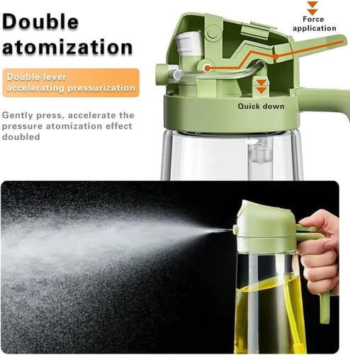موزع زيت وبخاخ زيت 2 في 1 ، زجاجة موزع زيت لبخاخ ا...