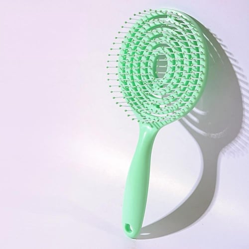 فرشاة فك التشابك للشعر المجعد بتصميم شبه مهوى لتجف...