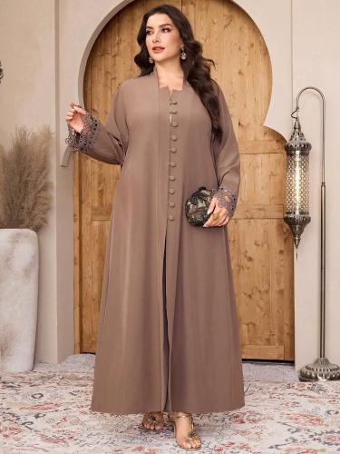 Al Najma عباية نسائية مقاس كبير للربيع/الخريف بلون...