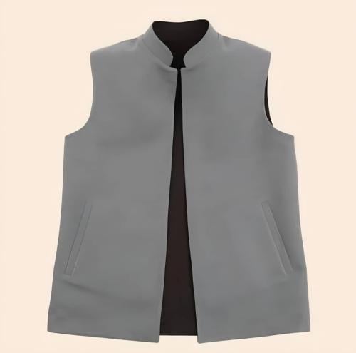 Men's Double Face Vest Gray and Black - سديري رجال...