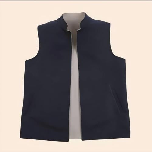 Men's Double Face Vest Blue and Off White - سديري...