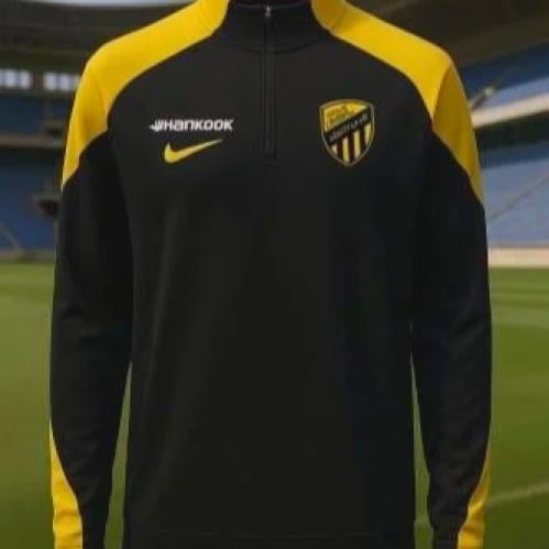 Al-Ittihad FC 2026 Black Training Sweater with Thu...